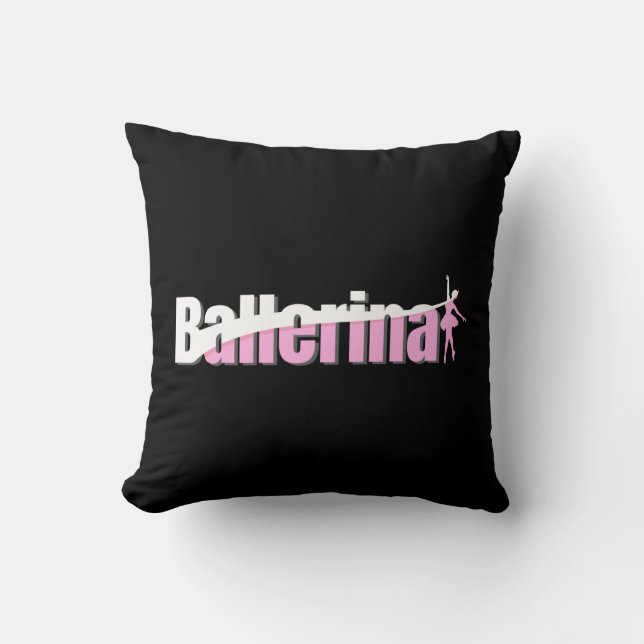 Cojín Decorativo Ballerina - Ballet Girly Resumen Arte Desagradable (Anverso)
