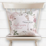 Cojín Decorativo Ballerina en Heart Quote Rubor Purpurina Rosa Flor<br><div class="desc">¡Una almohada linda para una niña! Este diseño presenta una bailarina purpurina con la cita "Ballerina en el corazón" en la tipografía de escritura de bonito. Está rodeada por una corona floral rosa purpurinoso sobre un fondo rosa y rubio. ¡Muy chica! Copyright Anastasia Designs,  todos los derechos reservados.</div>