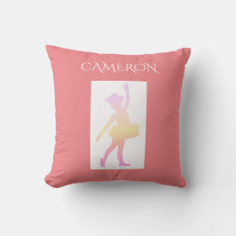 Cojín Decorativo Ballerina lanza almohada. Nombre personalizado.