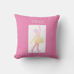 Cojín Decorativo Ballerina lanza almohada. Nombre personalizado.