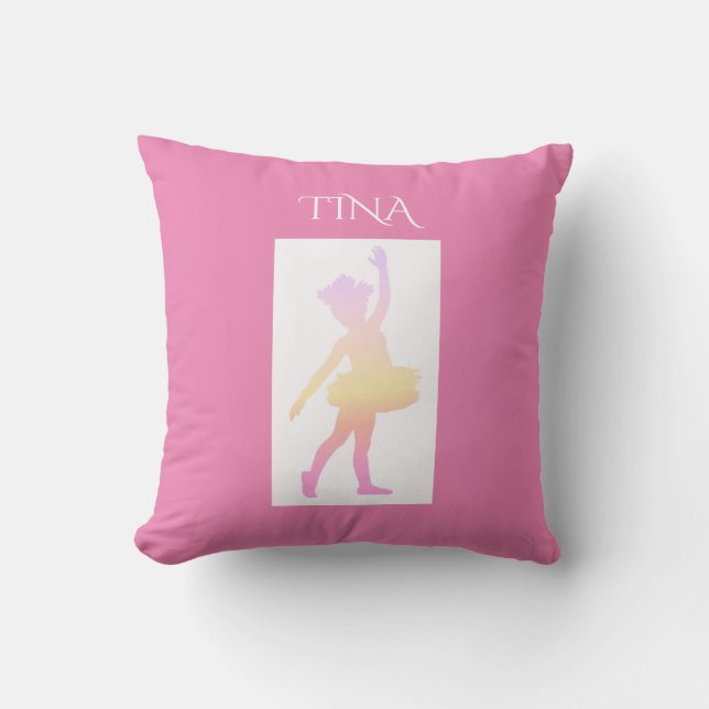 Cojín Decorativo Ballerina lanza almohada. Nombre personalizado. (Anverso)