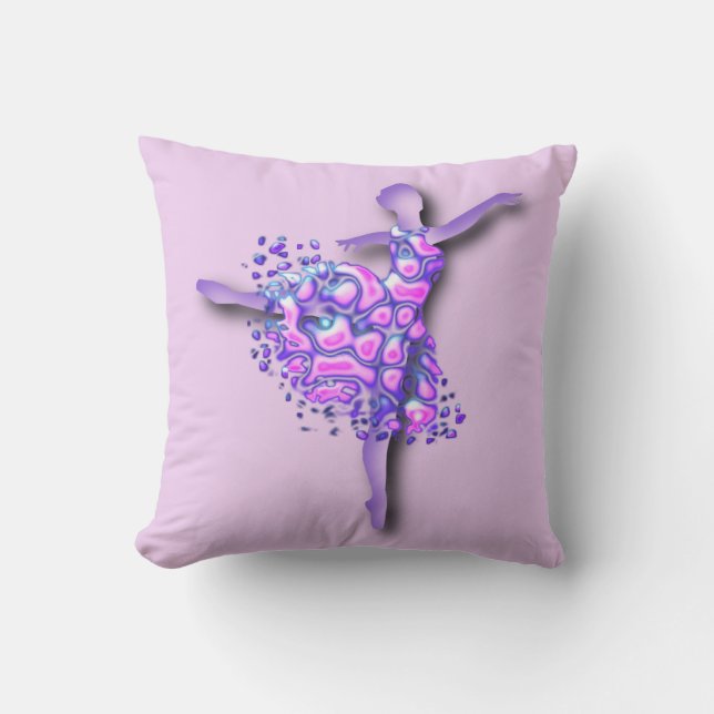 Cojín Decorativo Ballerina Pillow Mujer bailarina de ballet morado (Anverso)