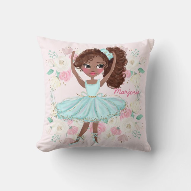 Cojín Decorativo Ballerina Rosa Personalizada (Anverso)