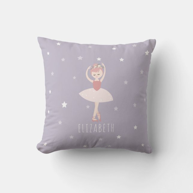 Cojín Decorativo Ballerina Stars Purple Chica (Anverso)