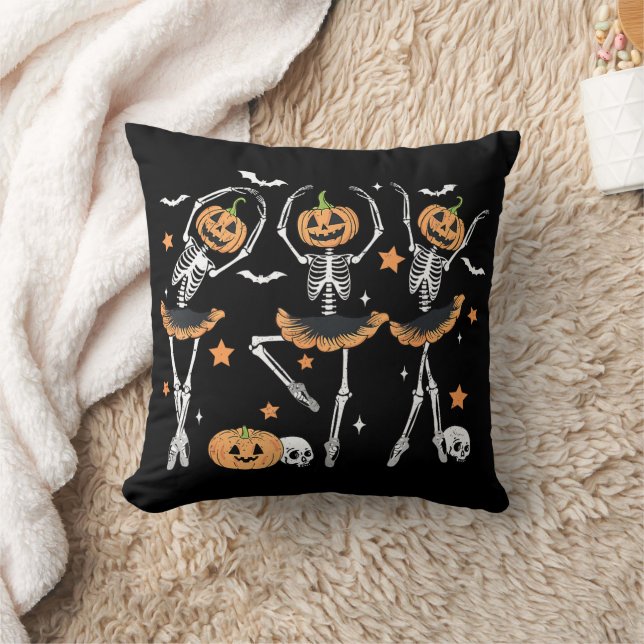 Cojín Decorativo Ballet Calabaza Skeleton Scary Halloween (Manta)