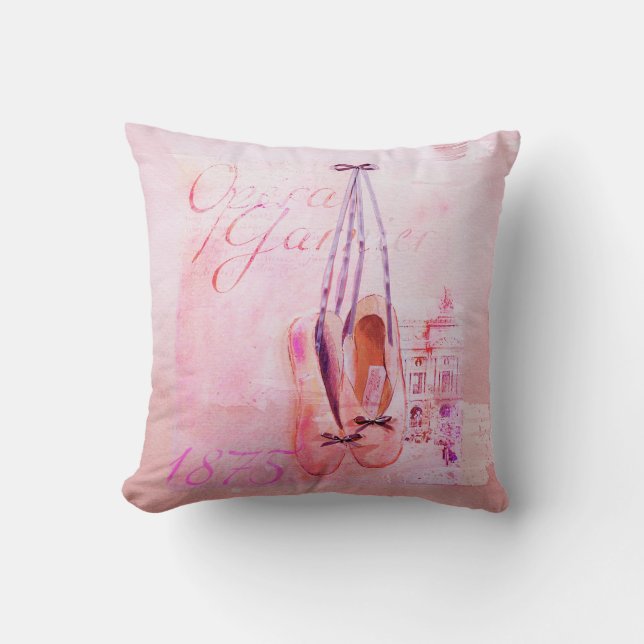 Cojín Decorativo Ballet rosado del bailarín de la bailarina de la (Anverso)