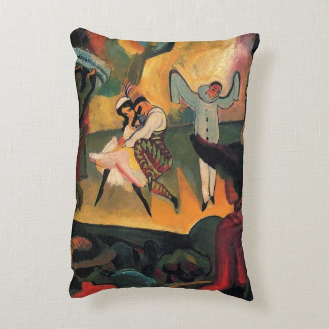 Cojín Decorativo Ballet ruso, Rusia, Rusos, por August Macke (Atrás (Vertical))