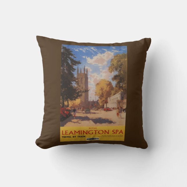 Cojín Decorativo Balneario real, poster británico de los (Anverso)