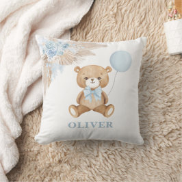 Cojín Decorativo Balón azul Teddy Bear Boho Niño Nursera