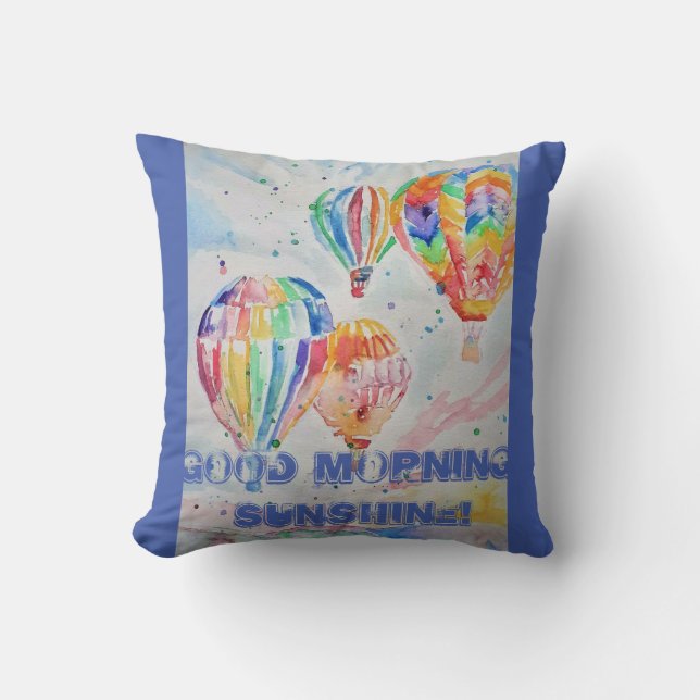 Cojín Decorativo Balón de aire caliente Buenos días Cushion de sol (Anverso)