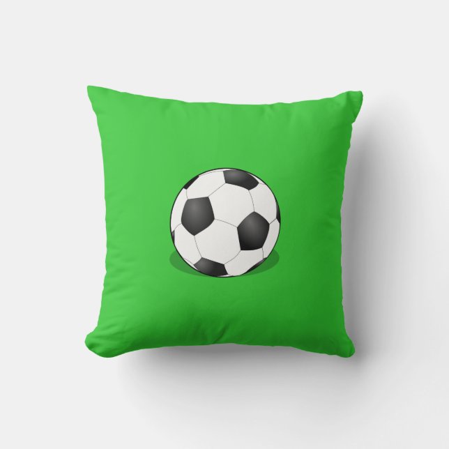 Cojín Decorativo Balón De Fútbol De Fondo Verde (Anverso)