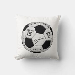 Cojín Decorativo Balón de Fútbol Personalizado Cumpleaños   Edad No