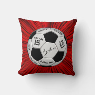 Cojín Decorativo Balón de Fútbol Personalizado Cumpleaños Edad No
