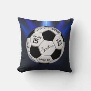 Cojín Decorativo Balón de Fútbol Personalizado Cumpleaños Edad No