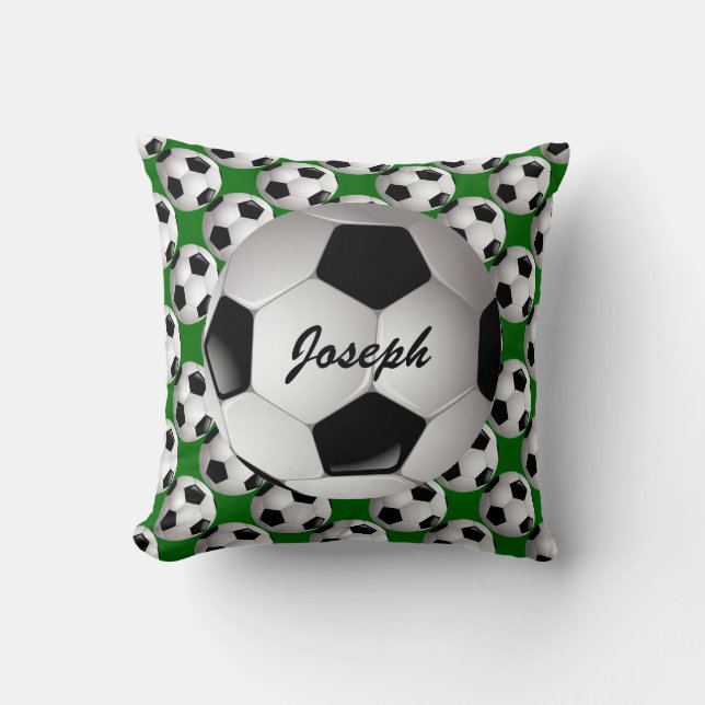 Cojín Decorativo Balón de fútbol personalizado en modelo del fútbol (Anverso)