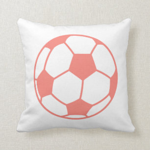 Cojín Decorativo Balón de fútbol rosa de Coral