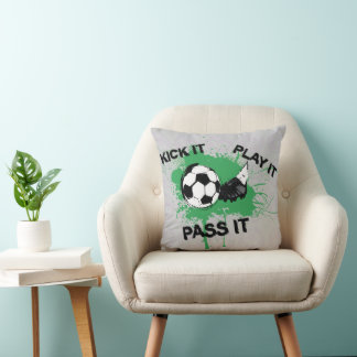 Cojín Decorativo Balón de fútbol y diseño de arranque