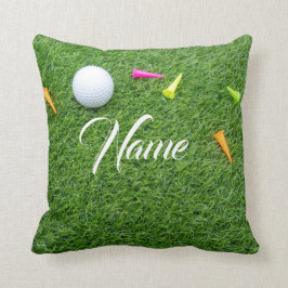 Cojín Decorativo Balón de golf con té para personalizar tu nombre