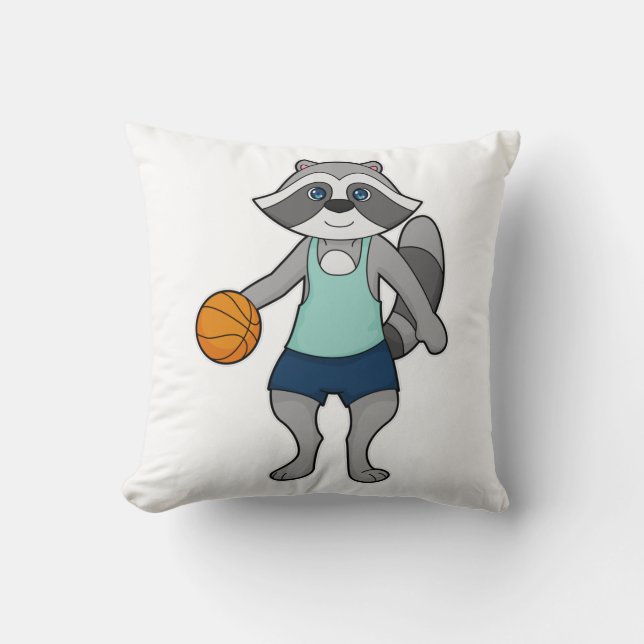 Cojín Decorativo Baloncestista Racoon (Anverso)