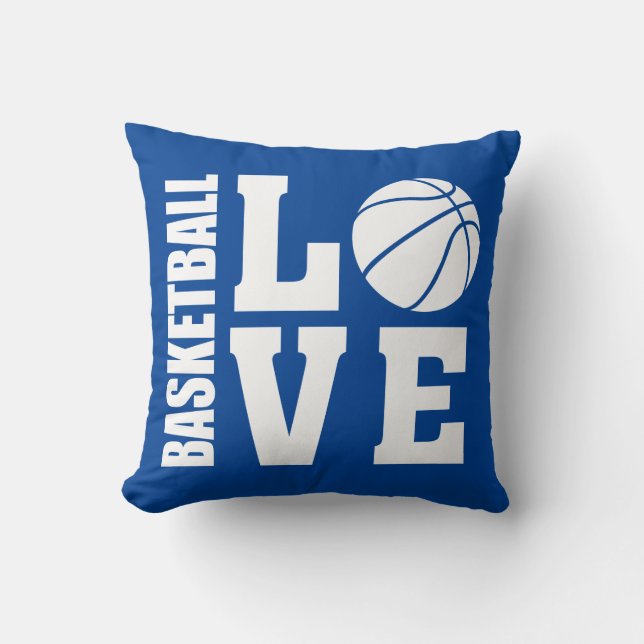 Cojín Decorativo Baloncesto Amor Azul (Anverso)
