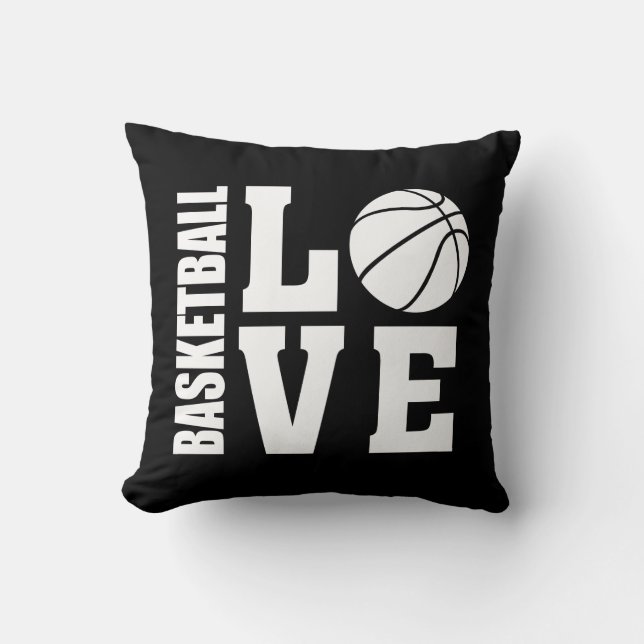 Cojín Decorativo Baloncesto Amor Negro (Anverso)