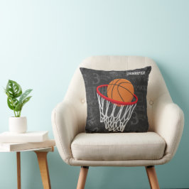 Cojín Decorativo Baloncesto de Chalkboard y Hoop personalizados
