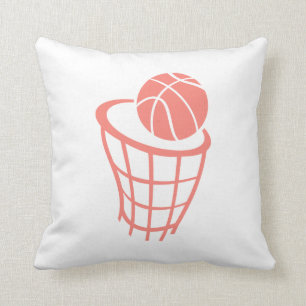 Cojín Decorativo Baloncesto rosa coral
