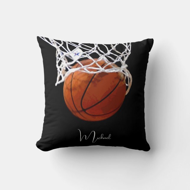 Cojín Decorativo Baloncesto Su Nombre (Anverso)