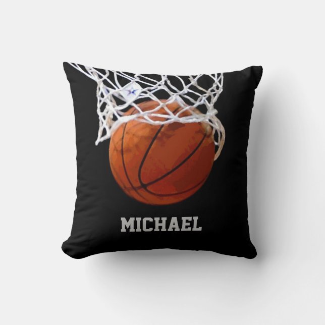 Cojín Decorativo Baloncesto Su Nombre (Anverso)