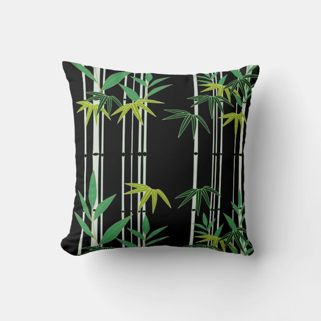 Cojín Decorativo Bambú en negro (Anverso)