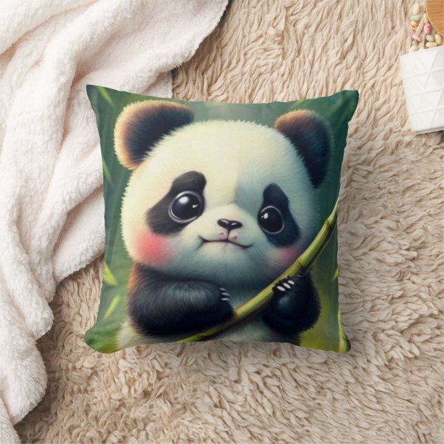 Cojín Decorativo Bambú Panda (de dos lados): (Manta)