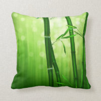 Bambú Verde Con Luces De Bokeh Pálidas En La Parte