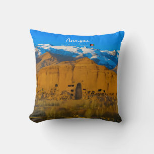 Cojín Decorativo Bamyan, Afganistán - Valle del acantilado de Buda