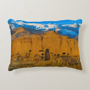 Cojín Decorativo Bamyan, Afganistán - Valle del acantilado de Buda