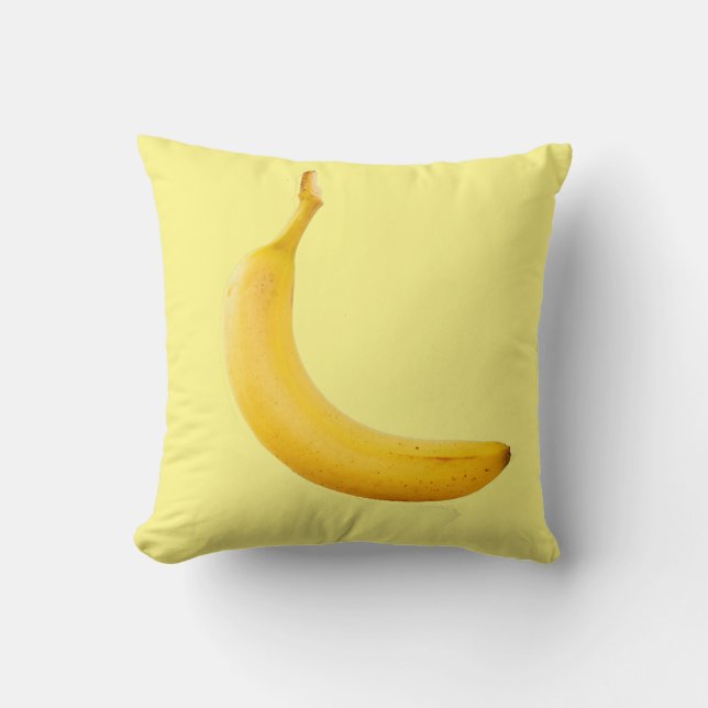 Cojín Decorativo Banana amarilla en amarillo (Anverso)
