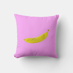Cojín Decorativo Banana de arte pop en amarillo