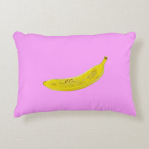 Cojín Decorativo Banana de arte pop en amarillo