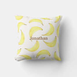 Cojín Decorativo Bananas Amarillo Nombre simple Típografía de fruta