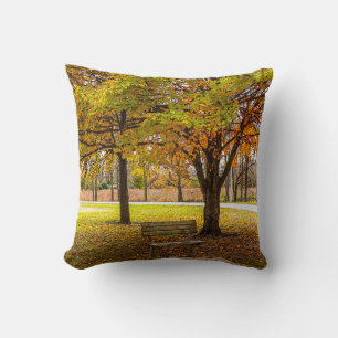 Cojín Decorativo Banco de Vista de Otoño