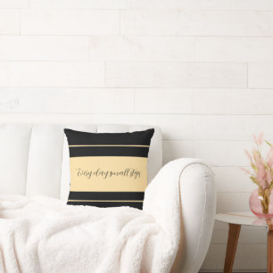 Cojín Decorativo Banda ancha negra y beige