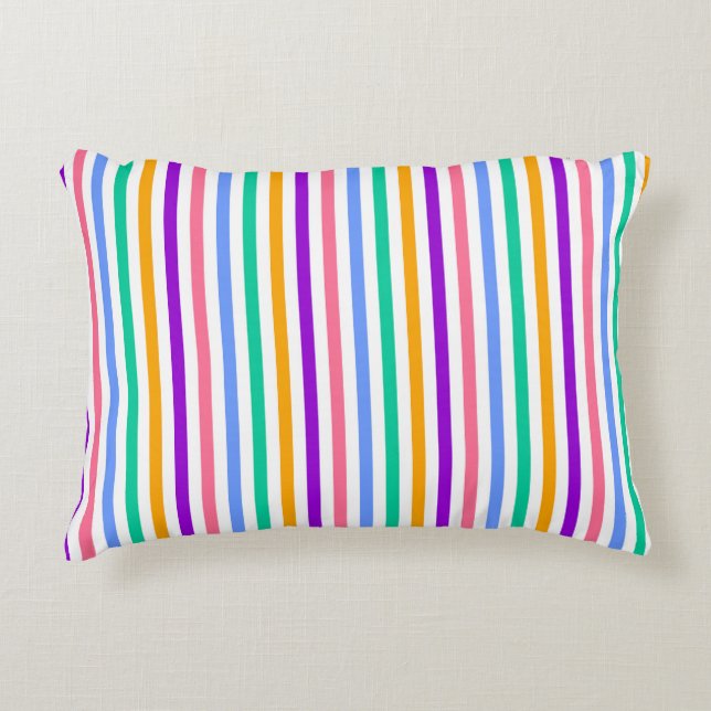 Cojín Decorativo Banda de caramelo multicolor (Anverso)