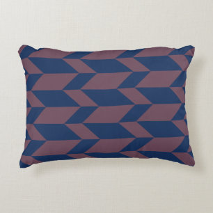 Cojín Decorativo Banda negrita doble tona Chevron Stripe Oscuro Azu