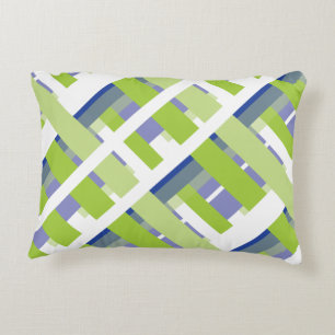Cojín Decorativo Banda verde azul con estampado