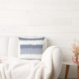 Cojín Decorativo Bandas abstractas blancas de pizarra azul