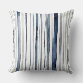 Cojín Decorativo Bandas acuáticas azules y blancas