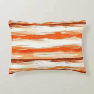 Cojín Decorativo Bandas acuáticas en tonos café y Naranja