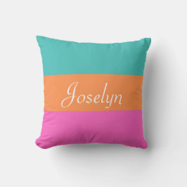 Cojín Decorativo Bandas anchas de color con nombre simple Minimalis
