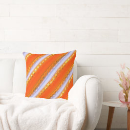 Cojín Decorativo Bandas anchas en hielo al estilo de encaje naranja