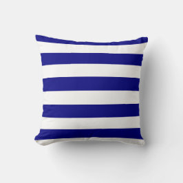 Cojín Decorativo Bandas azul y blanca de la Marina