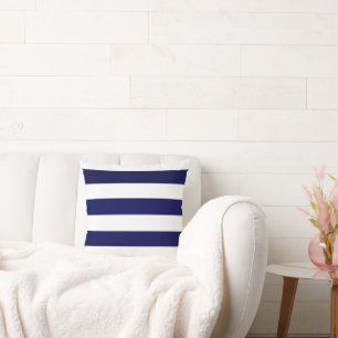 Cojín Decorativo Bandas azul y blanca de la Marina